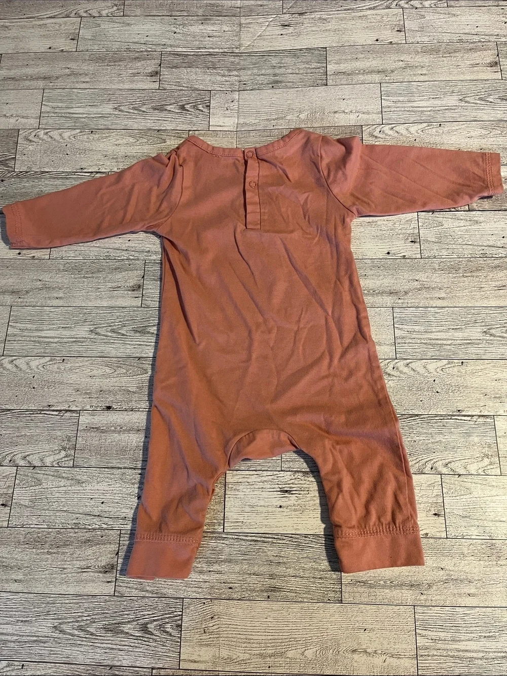 Clay Pink One-Piece Romper with Hedgehog & Apple Graphic Size 0-3 Months